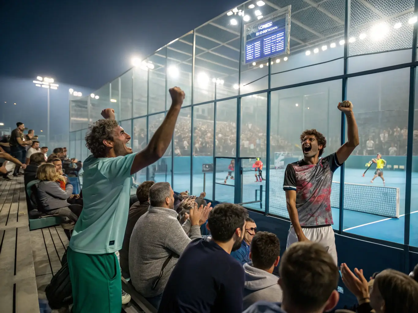 An image of players competing in a padel tournament, highlighting the excitement and competitive spirit of the event.